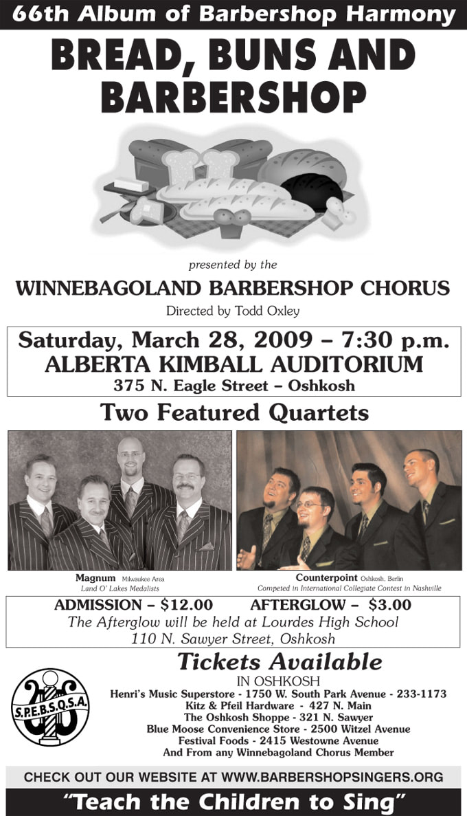 Bread, Buns And Barbershop, presented by the Winnebagoland Barbershop Chorus